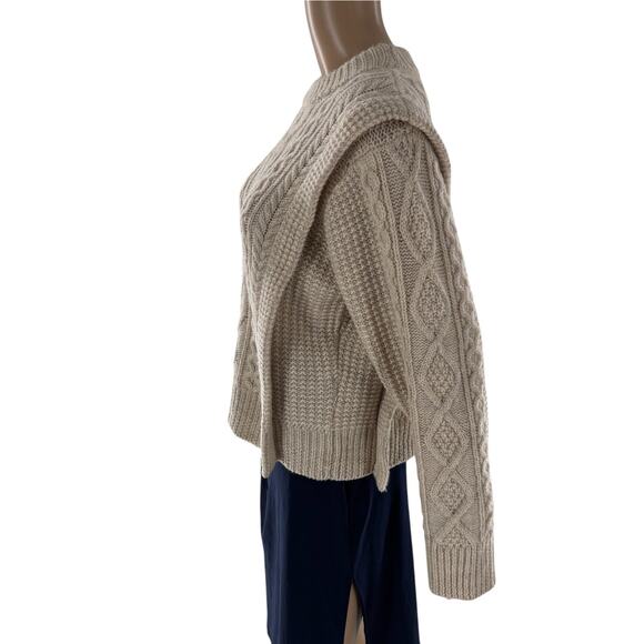 Isabel Marant Étoile Tayle Ecru Cable Knit Wool Pullover Sweater - Picture 7 of 12